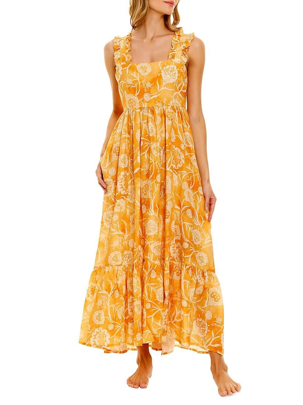 Womens Summer Soire Mika Claire Printed Linen Maxi Dress Product Image