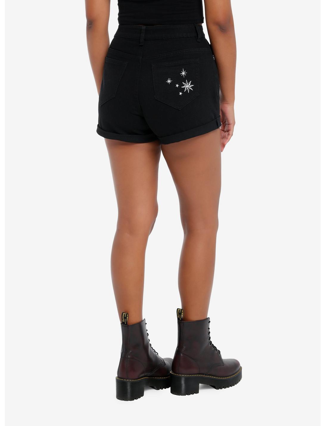 Cosmic Aura Black Sun & Moon Shorts Product Image