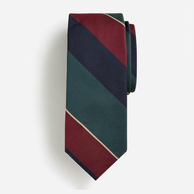 Wide-stripe tie in English silk blend Product Image