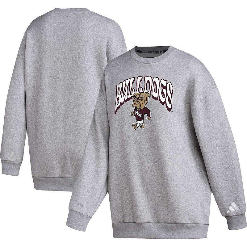 Womens adidas Gray Mississippi State Bulldogs Vintage Stylin Pullover Sweatshirt Product Image