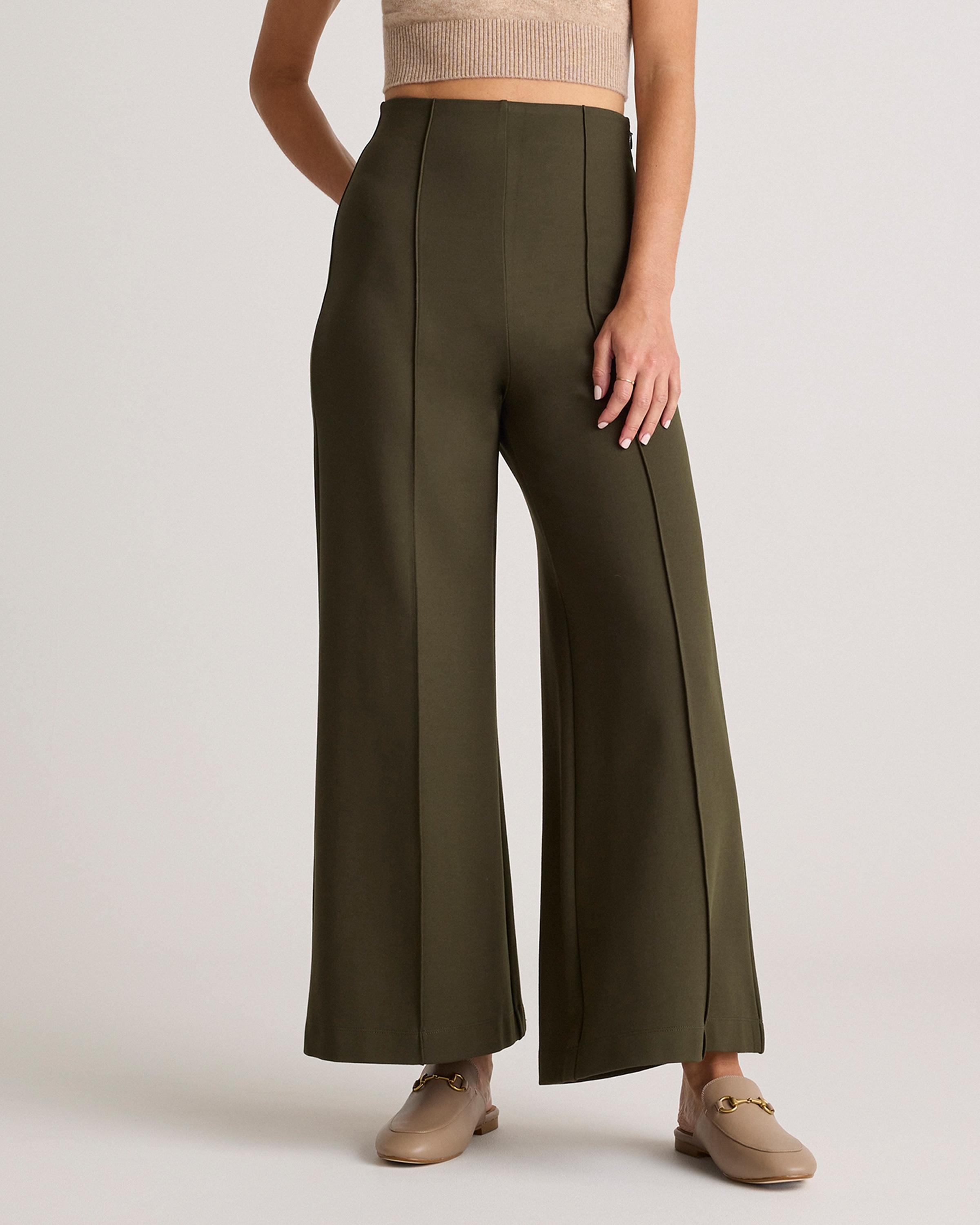 Ultra-Stretch Ponte Super Wide Leg Ankle Pants Product Image