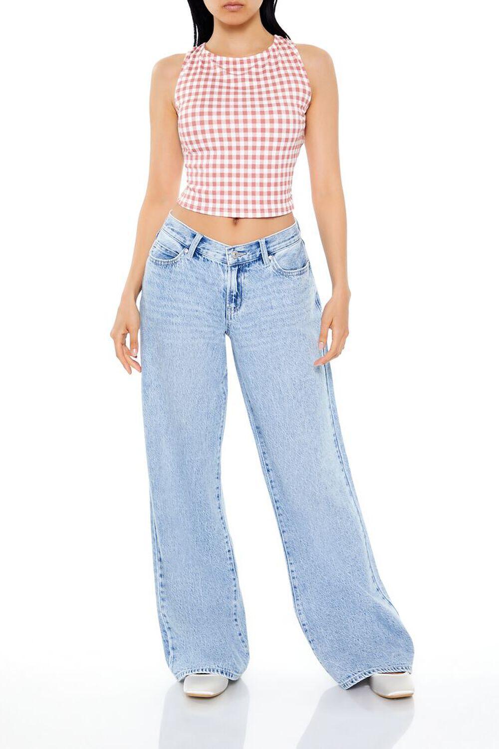 Gingham Sleeveless Crop Top | Forever 21 Product Image