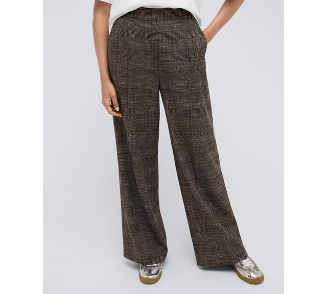 Kenneth Cole Womens High-Rise Wide-Leg Double-Pleated Pants Product Image