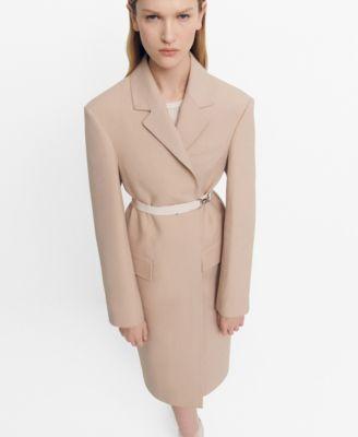 Mango Womens Belted Structured Double Fabric Coat product image