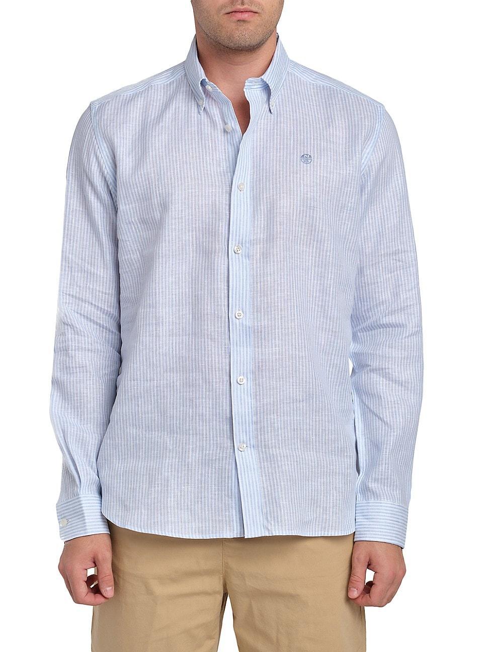 NORTH SAILS Stripe Linen Button-Down Shirt Product Image