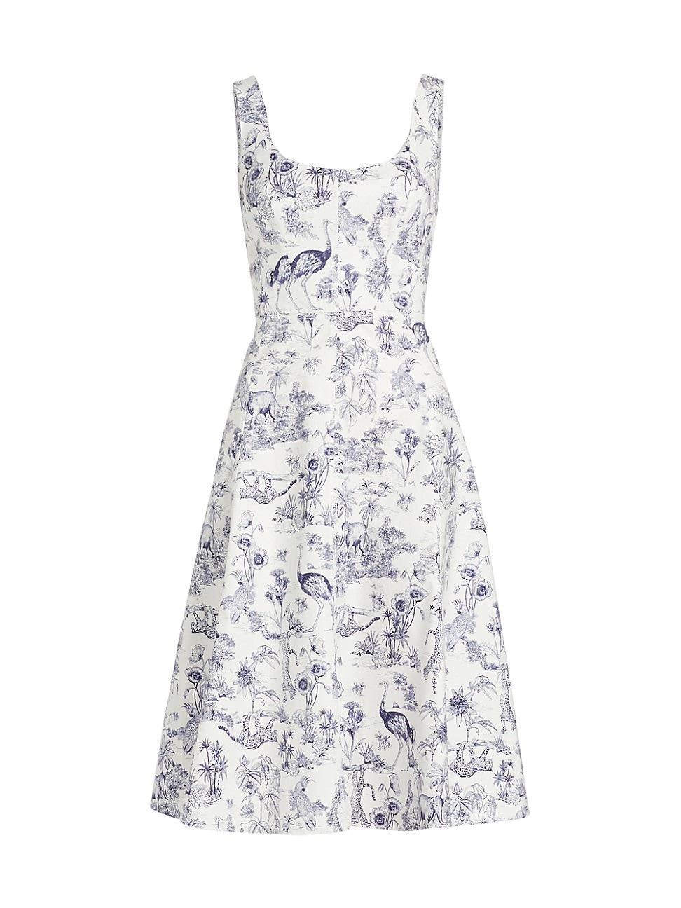 Womens Elowen Printed Cotton-Blend Midi-Dress Product Image