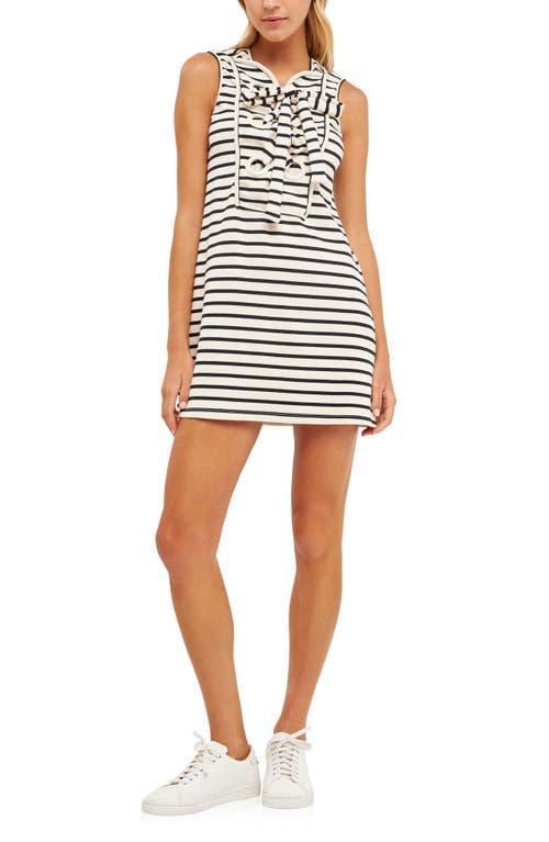 English Factory Stripe Lace-Up Shift Dress Product Image