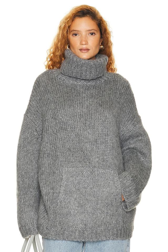 Helsa Janin Sweater in Grey - Grey. Size M (also in S, XS). Product Image