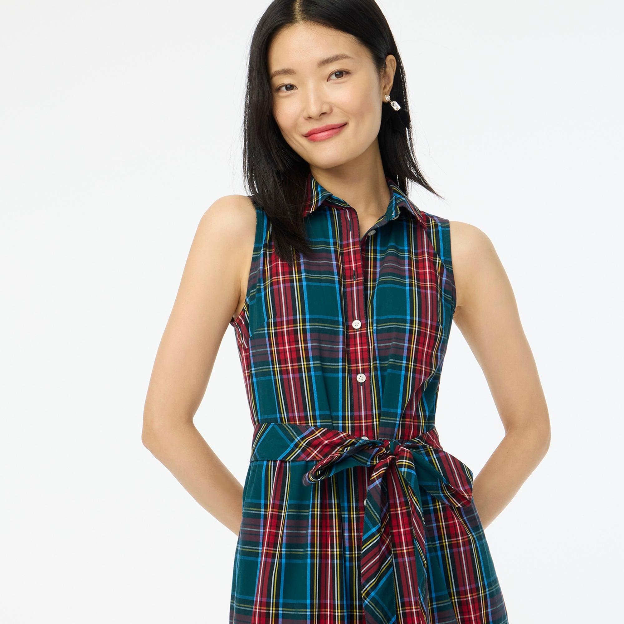 Sleeveless tartan shirtdress Product Image