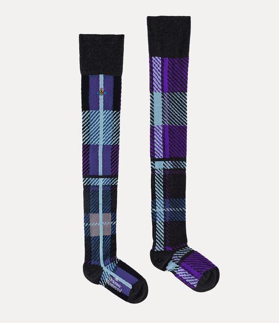 Multi Tartan Over The Knee Sock Product Image