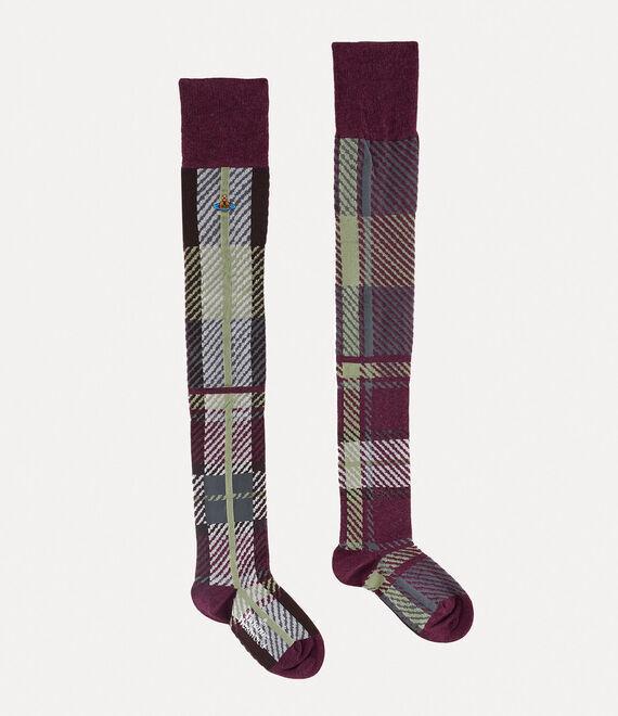 Multi Tartan Over The Knee Sock Product Image