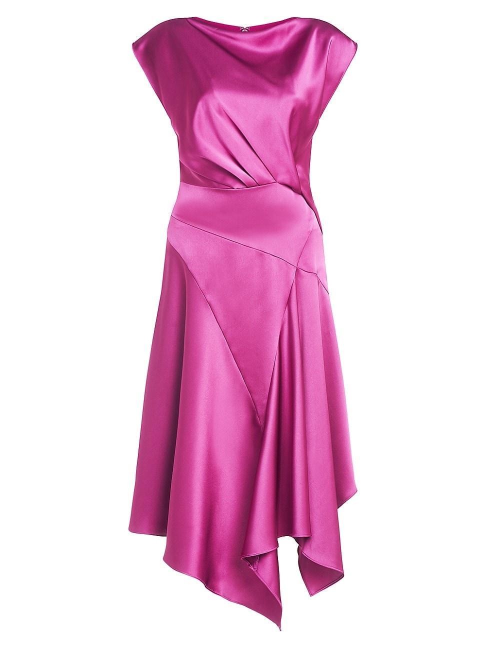 Womens Isla Satin Draped Midi-Dress Product Image