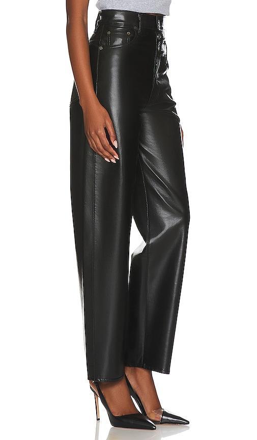 AGOLDE Recycled Leather Broken Waistband in Black Product Image