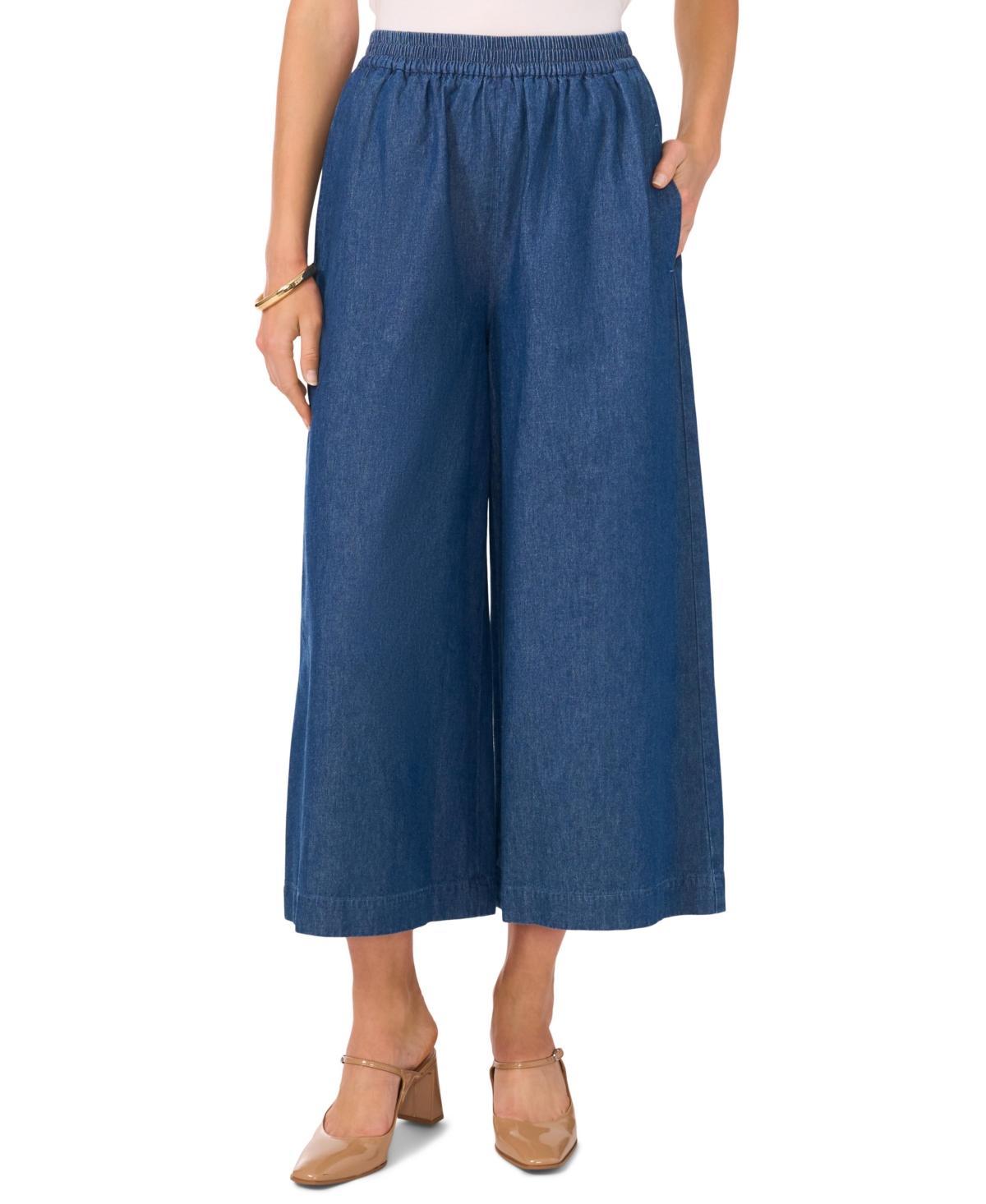 Women's Cotton Pull-On Wide-Leg Cropped Pants Product Image