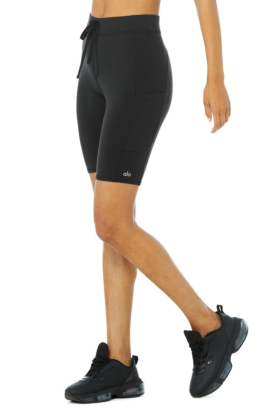 9" High-Waist Checkpoint Biker Short - Black Female Product Image