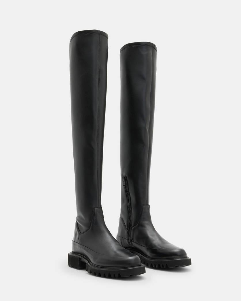 Leona Over The Knee Leather Boots Product Image