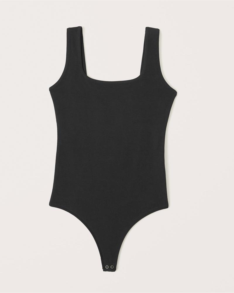 Cotton-Blend Seamless Fabric Tank Bodysuit Product Image