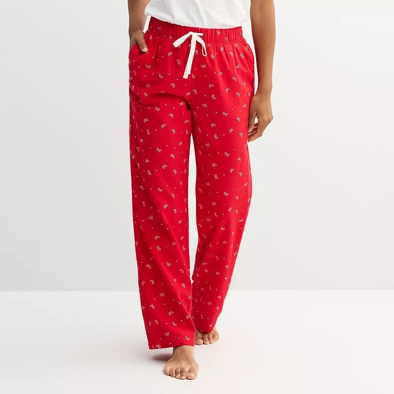 Womens Sonoma Goods For Life Flannel Pajama Pants Red Bow Product Image