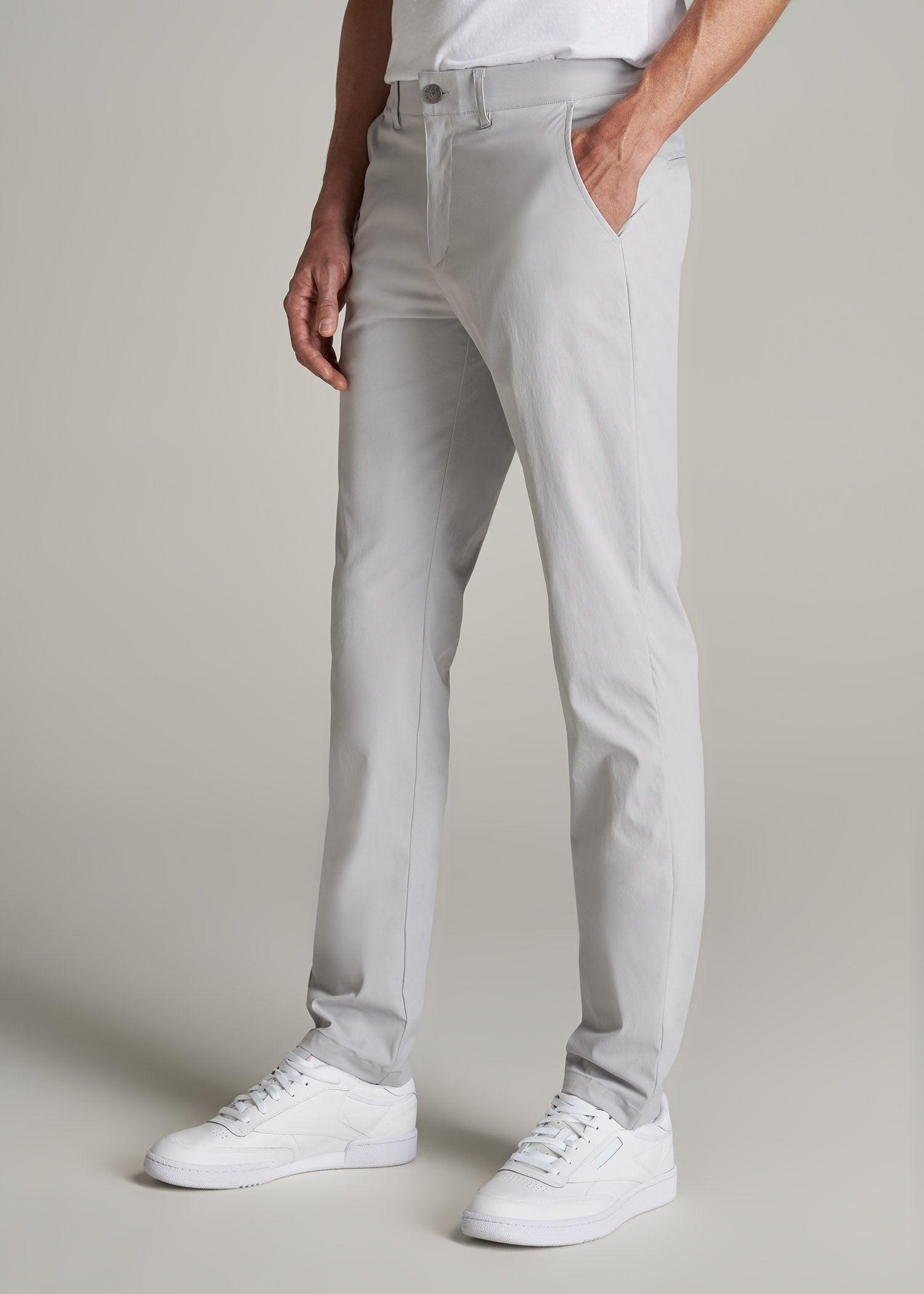 TAPERED FIT Traveler Chino Pants for Tall Men in Light Grey Male Product Image