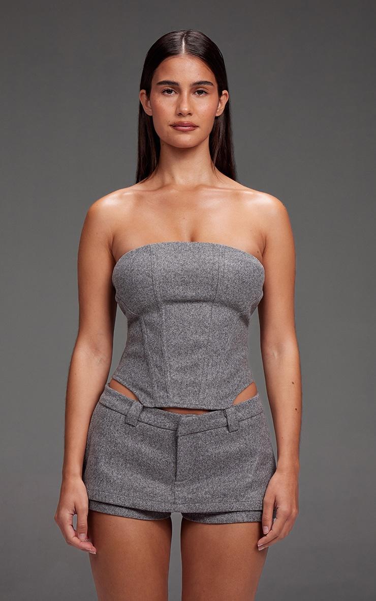 Grey Wool Look Corset Product Image