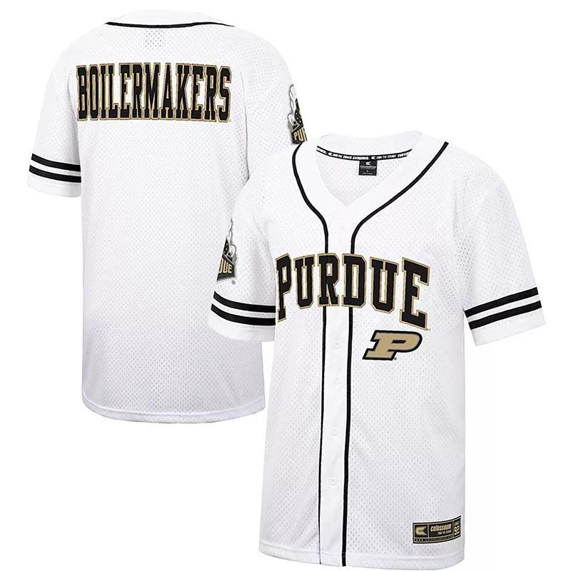 Mens Colosseum Purdue Boilermakers Free Spirited Mesh Button-Up Baseball Jersey Product Image