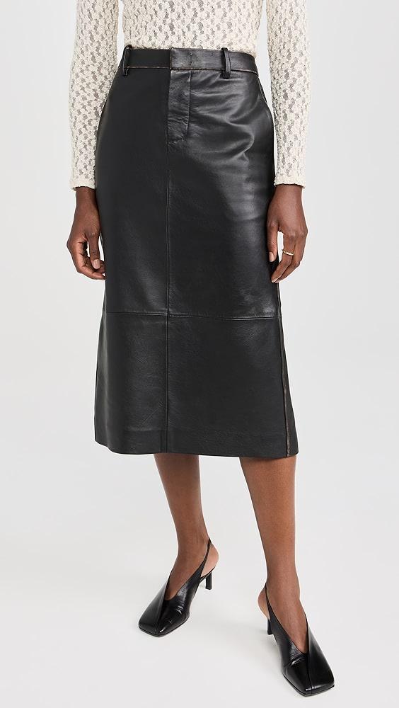 Vince Mid Rise Leather Pencil Skirt | Shopbop product image