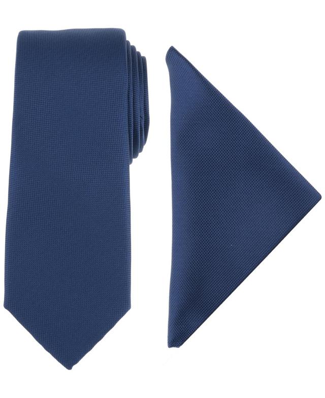 Alfani Mens Modern Textured Tie & Pocket Square Set, Created for Macys Product Image