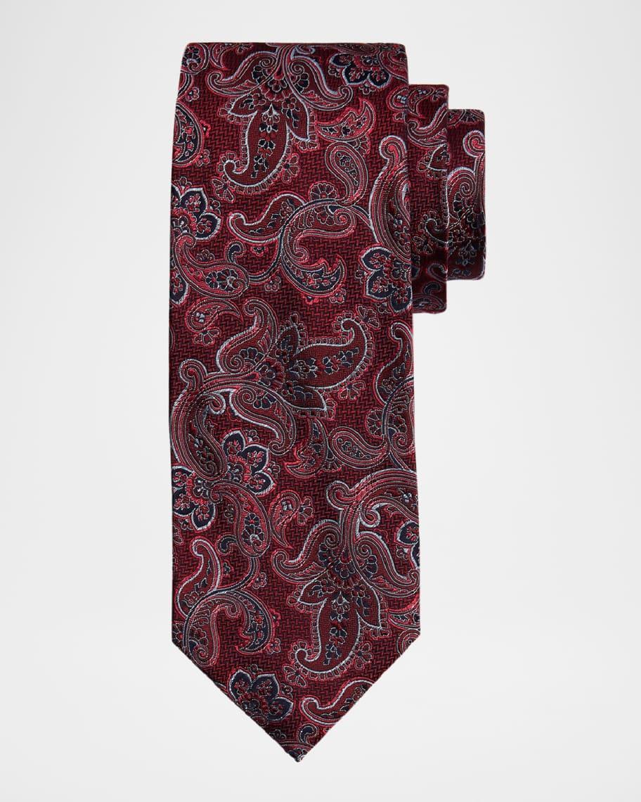 Men's Wool and Silk Printed Square Tie Product Image