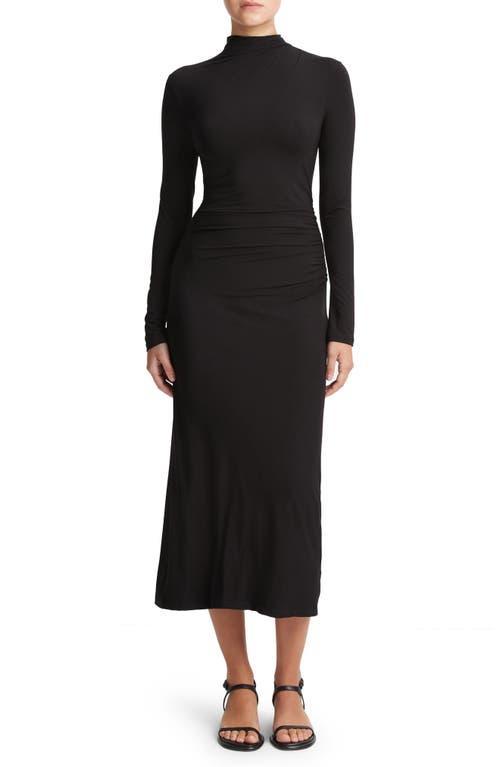 Vince Long Sleeve Turtle Neck Rouched Dress Women's Dress Product Image