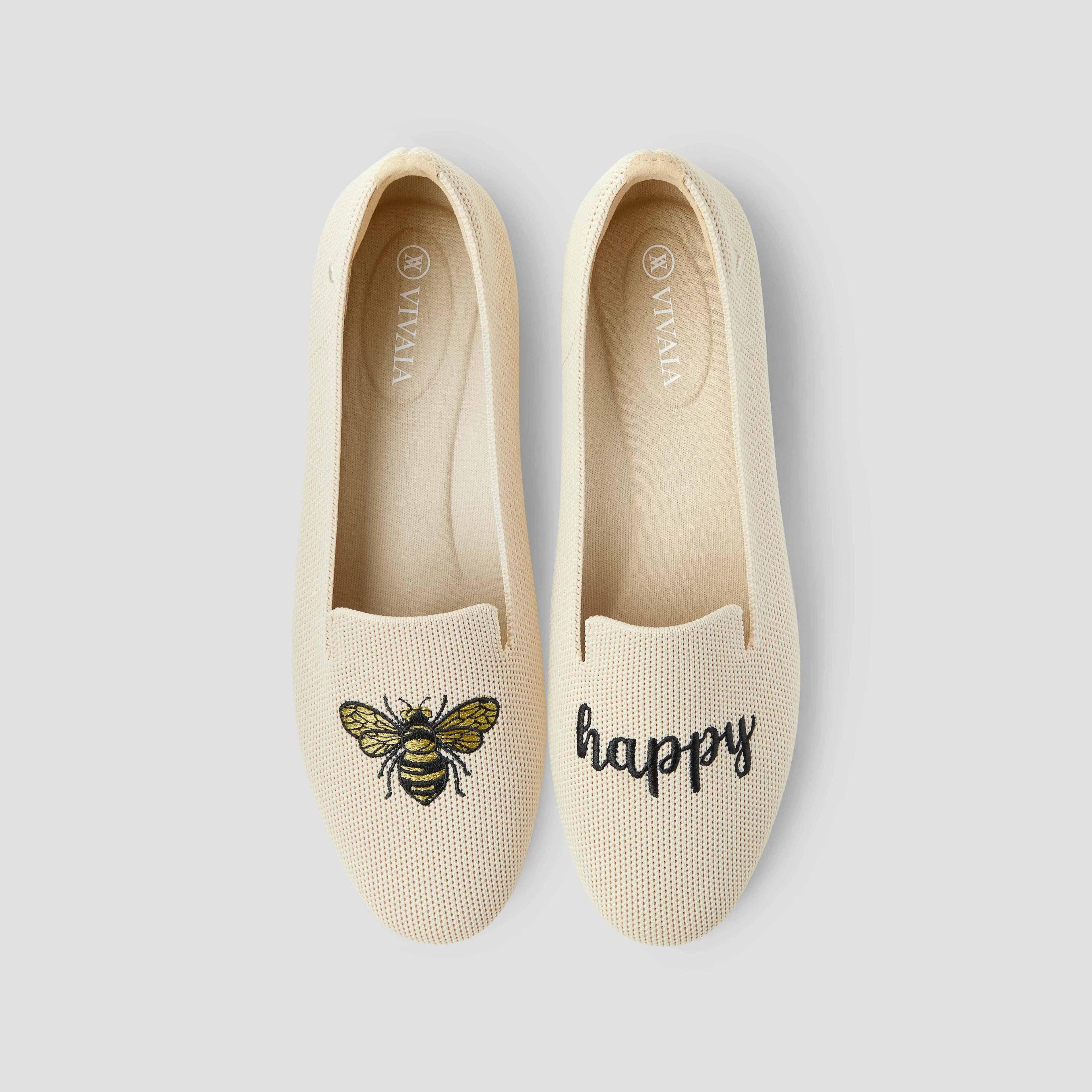 Round-Toe Embroidered Loafers (Audrey) Product Image