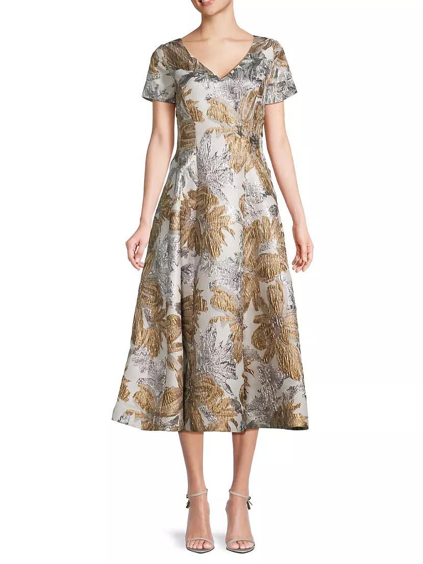 Jacquard Fit-&-Flare Cocktail Dress Product Image