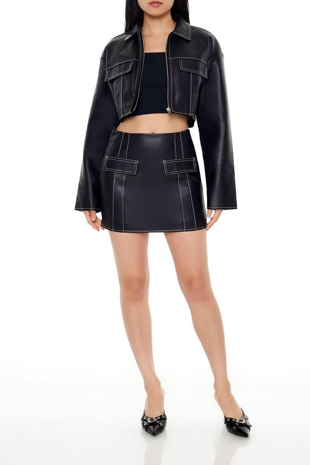 Faux Leather Zip-Up Jacket | Forever 21 Product Image