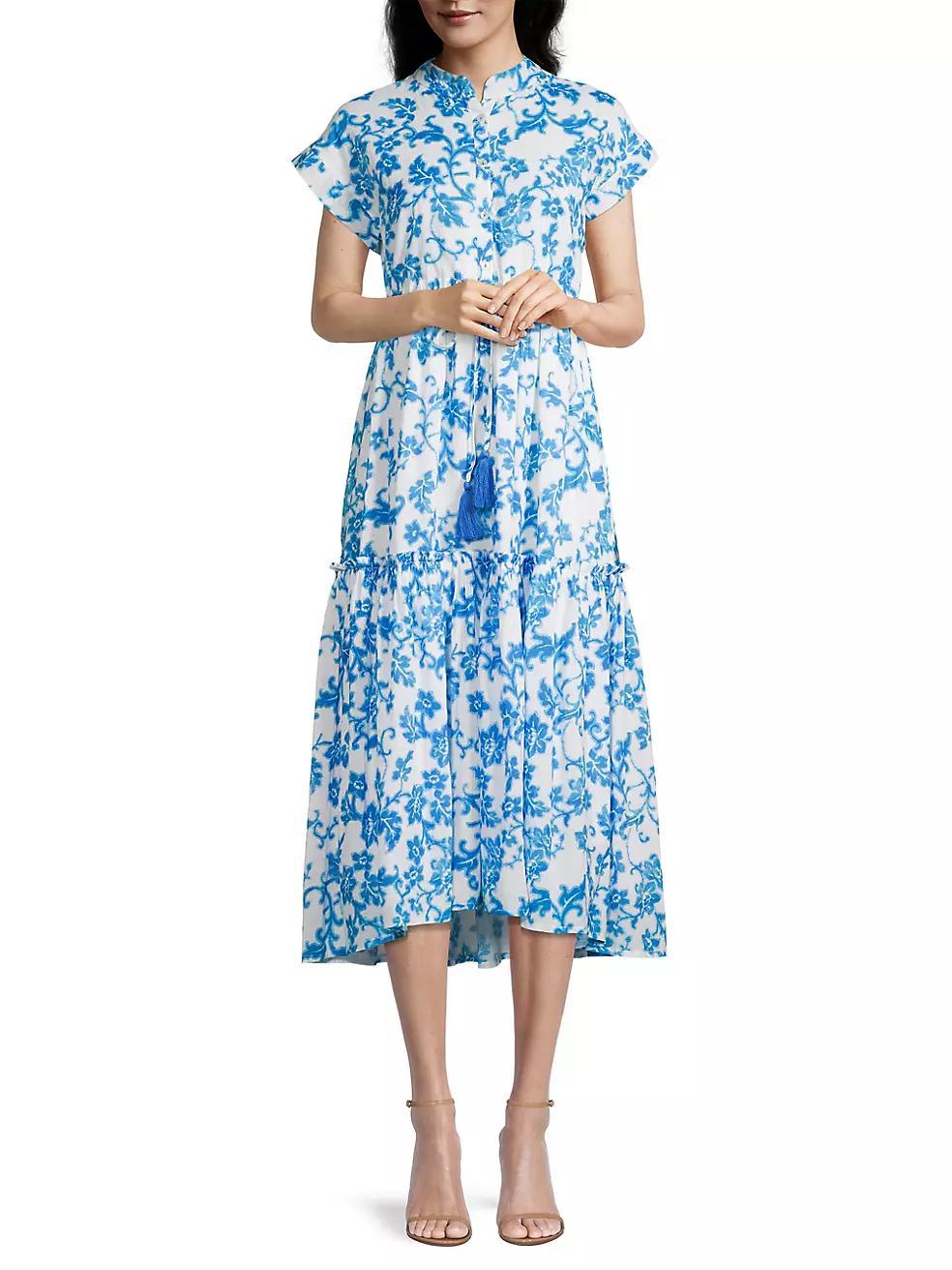 Mumi Printed Drawstring Midi-Dress Product Image