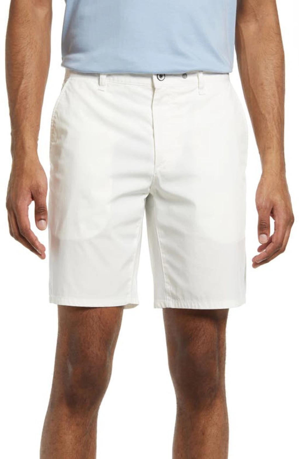 RAG & BONE Perry Paperweight Straight-leg Cotton-blend Chino Shorts In Lily Product Image