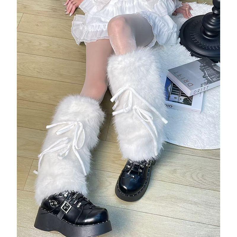 Bow Fluffy Leg Warmers (Various Designs) Product Image