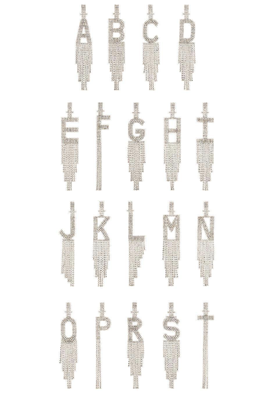 retrofete Alphabet Earring Metallic Silver. (also in F, H, I, N, O, R, T). Product Image