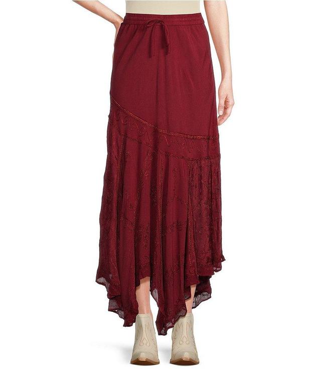 Scully Embroidered Handkerchief Hem Maxi Skirt Product Image