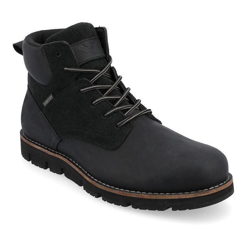 Territory Range Mens Tru Comfort Foam Leather Ankle Boots Black Product Image