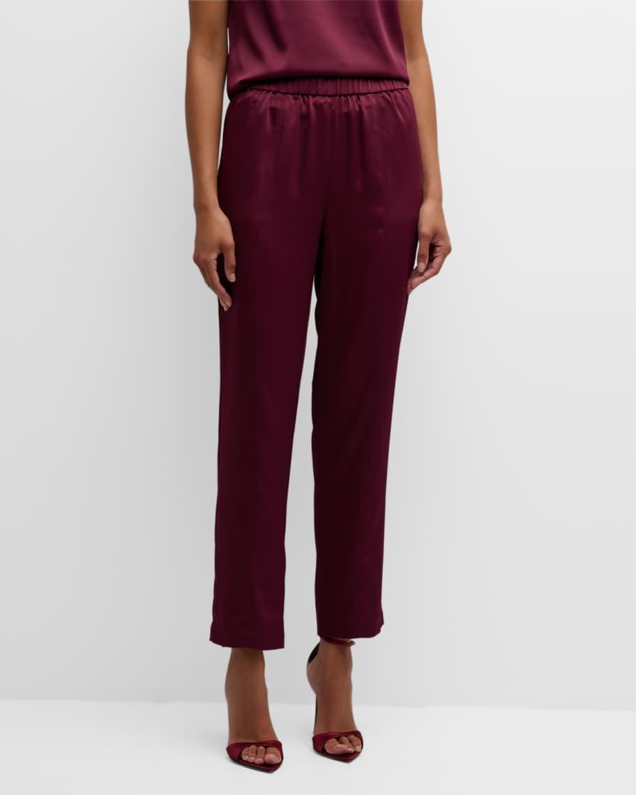 Straight-Leg Crepe De Chine Pants Product Image