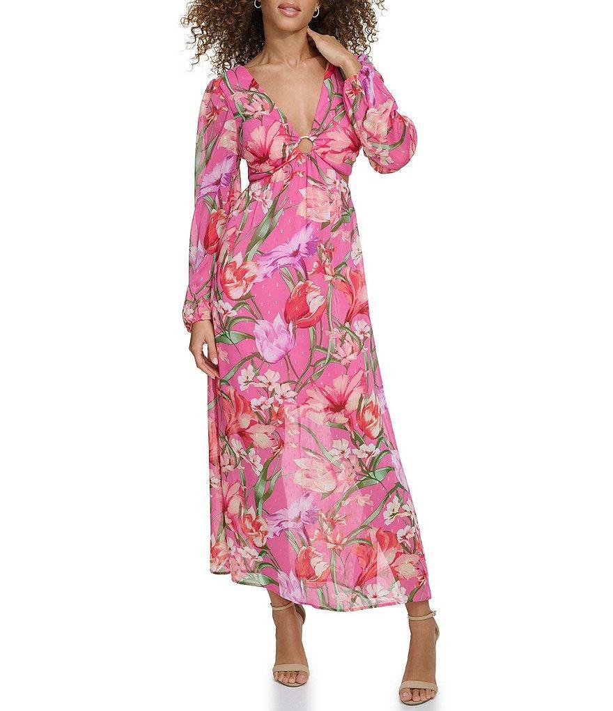 SIENA Floral V-Neck with O Ring Long Sleeve Maxi Dress product image