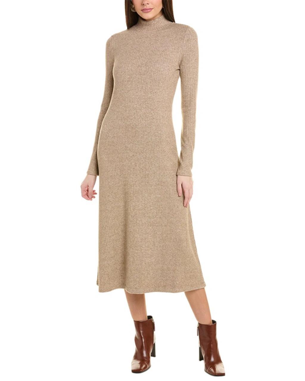 Mock Neck Dress In Brown product image