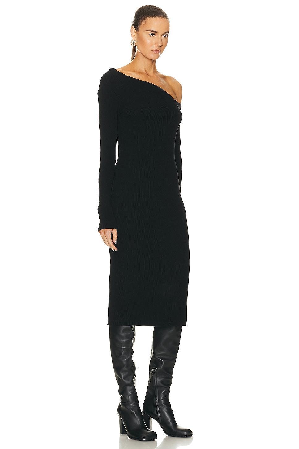 Enza Costa Knit One-shoulder Dress in Brown. Size S, XS. Product Image