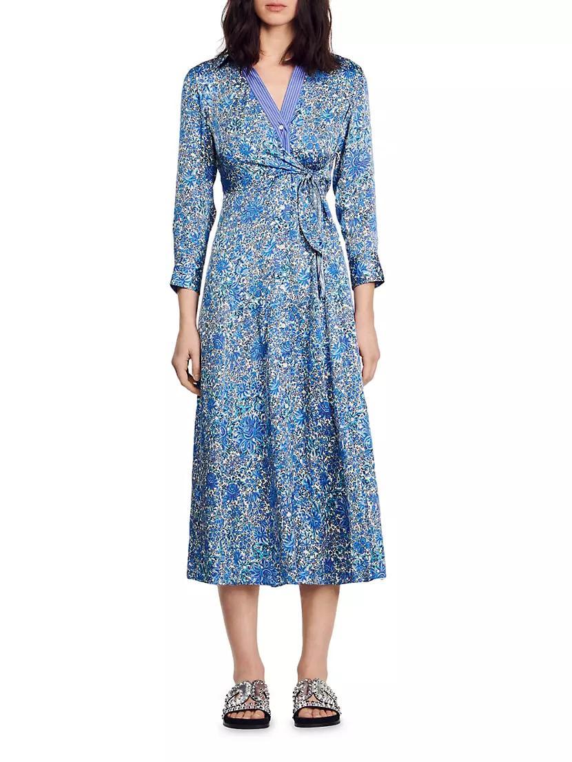 Floral Print Midi Shirt Dress Product Image