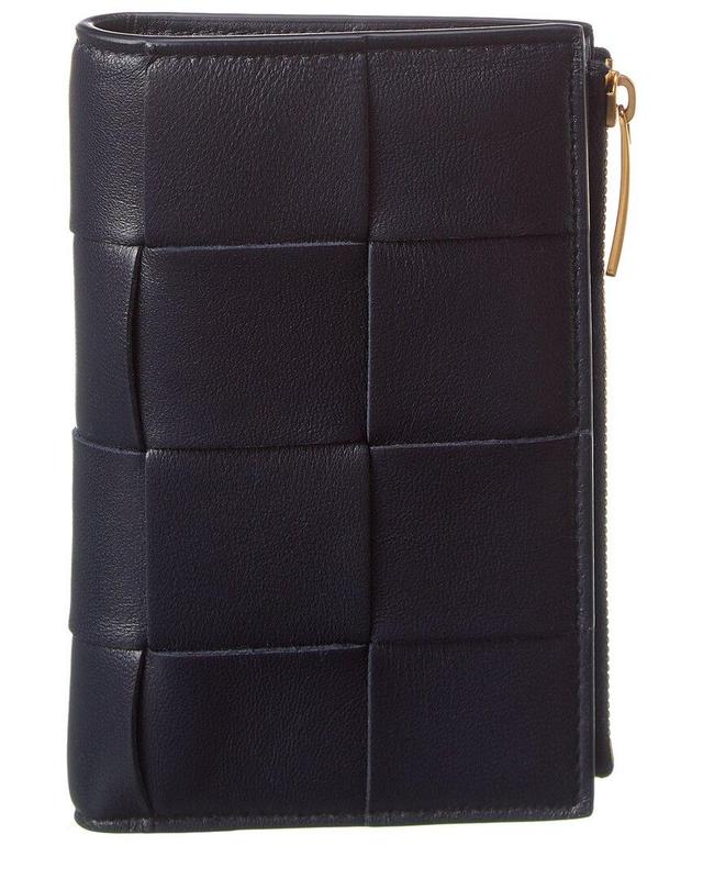 Bifold Zip Leather Card Case In Black Product Image