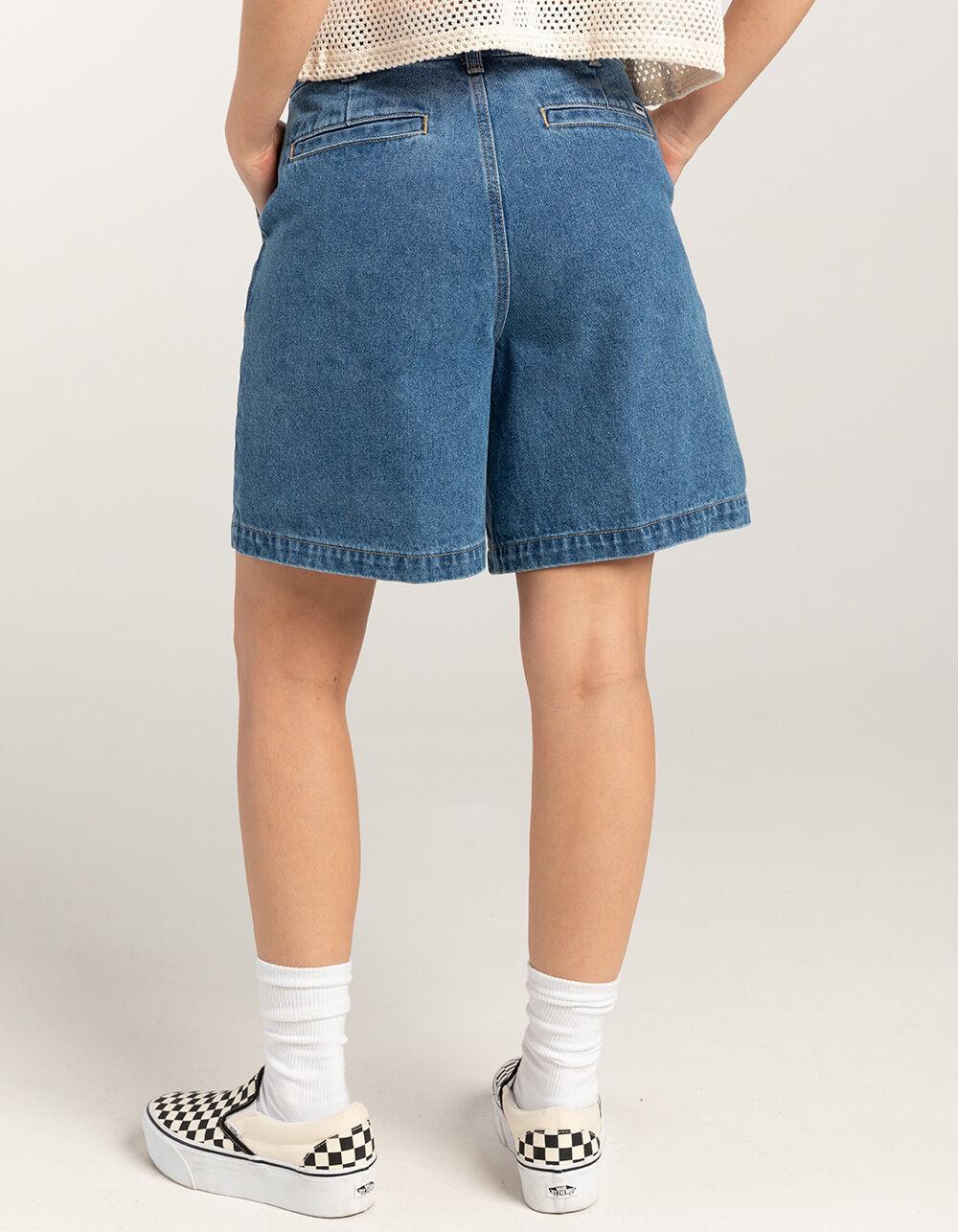 OBEY Eli Womens Pleated Denim Jorts Product Image