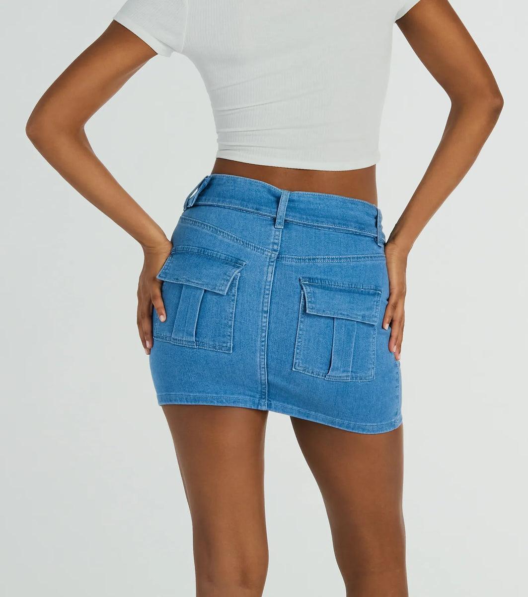 Trendsetting Look Belted Denim Mini Skirt product image