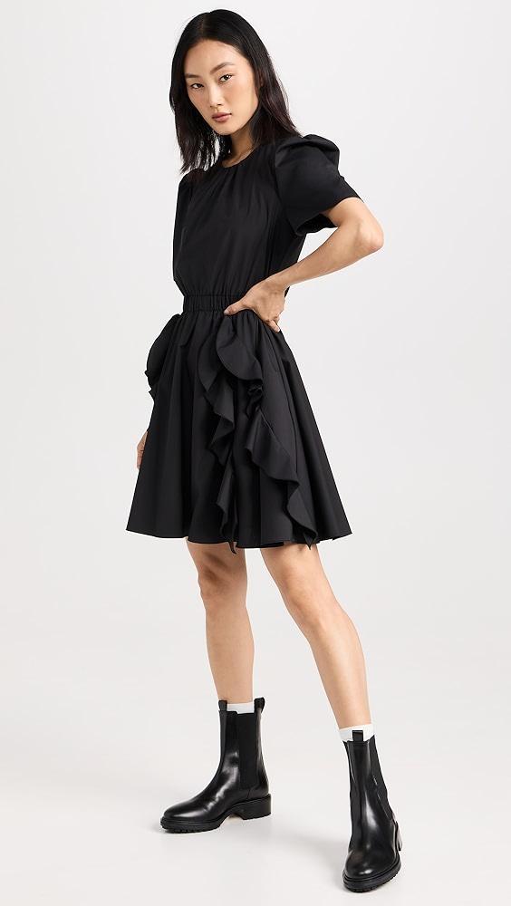 Jason Wu Short Sleeve Cotton Crew Neck Dress with Ruffle Skirt | Shopbop Product Image