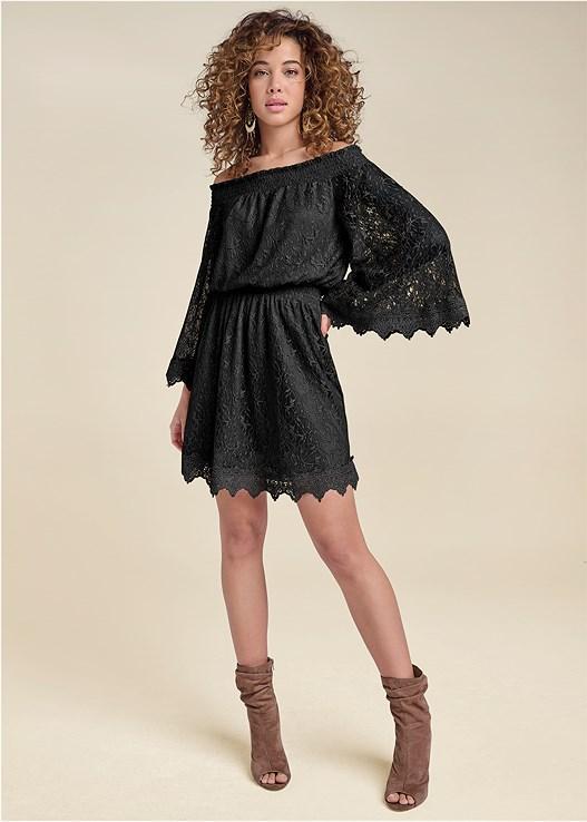 Off-The-Shoulder Lace Dress Product Image