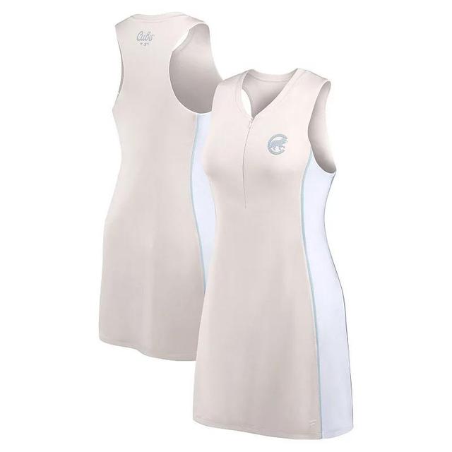 Womens Fanatics Cream Chicago Cubs Studio Boost Athletic Half-Zip Dress Product Image