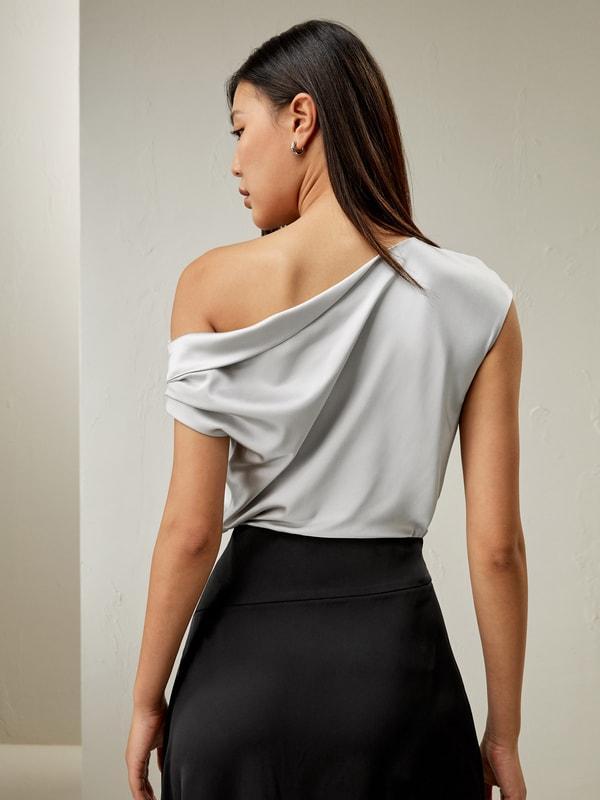 Boat Neck Silk Top Product Image